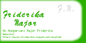 friderika major business card